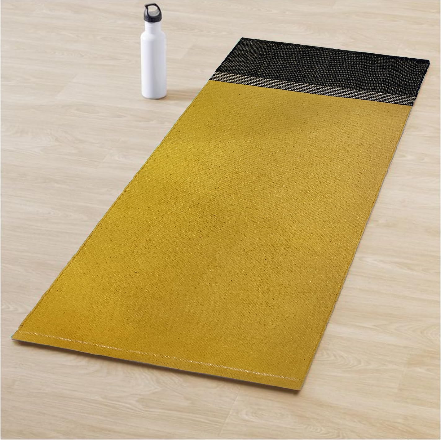 Zest Home Pure Cotton Yoga Mats for Women and Men, 2X6 feet, 6mm thick, Light Weight, Machine Washable, Home Exercise &Yoga- E002 Series (Yellow)-image-40