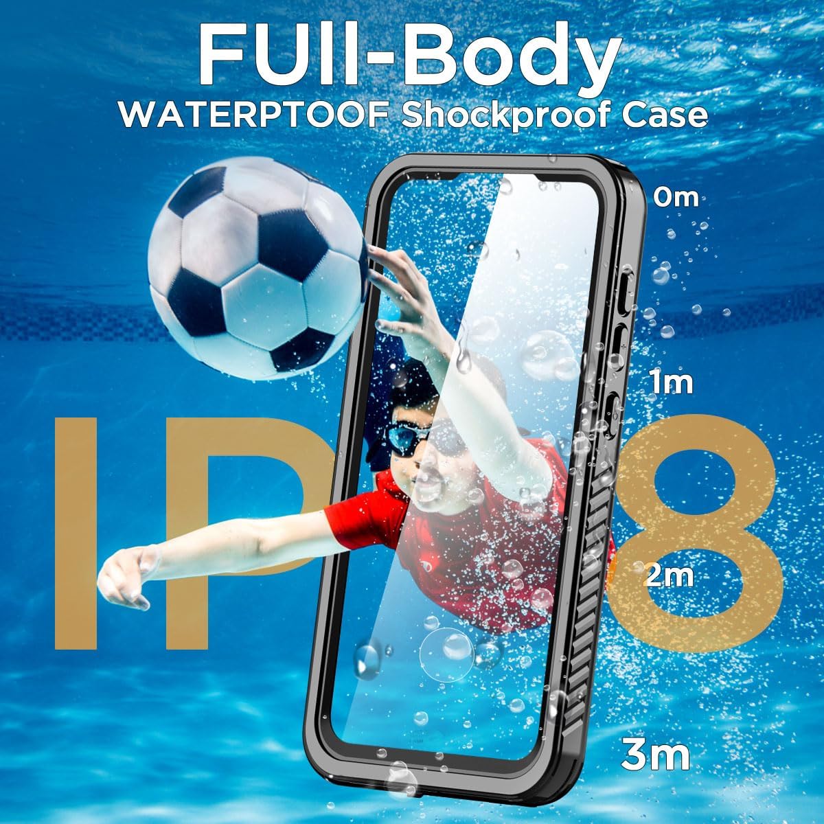 AICase Samsung Galaxy A55 Case Waterproof Clear Built-in Screen Protector Snowproof,Dustproof,Shockproof,IP68 Certified [Real 360] Full Body Protection Fully Sealed Underwater for Galaxy A55 6.6" 5G