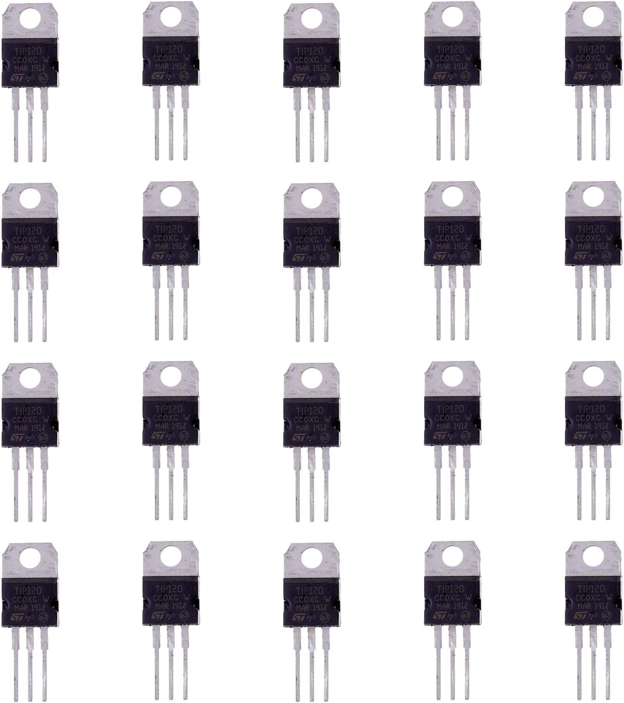 BOJACK TIP120 NPN 5A 60V Silicon Epitaxial Power Transistor 5 amp 60 Volt Darlington Transistors TO-220 (Pack of 20)
