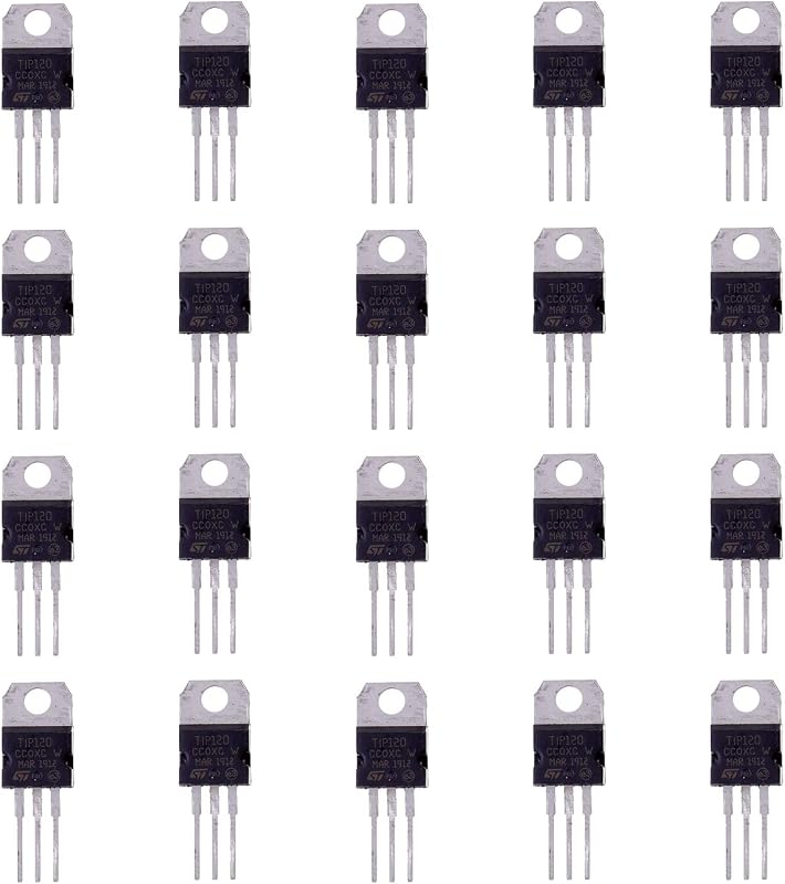 BOJACK TIP120 NPN 5A 60V Transistor de potencia epitaxial de silicio 5 amperios 60 voltios Transistores Darlington TO-220 (paquete de 20)