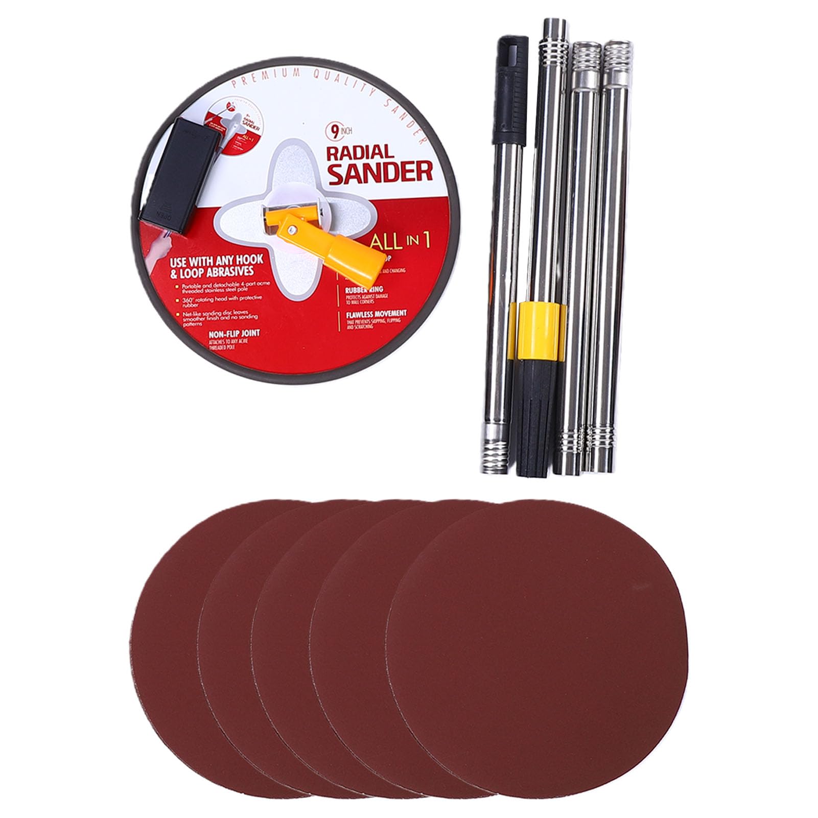 Kit de Ponceuse à Perche avec Lumière LED et Rallonge