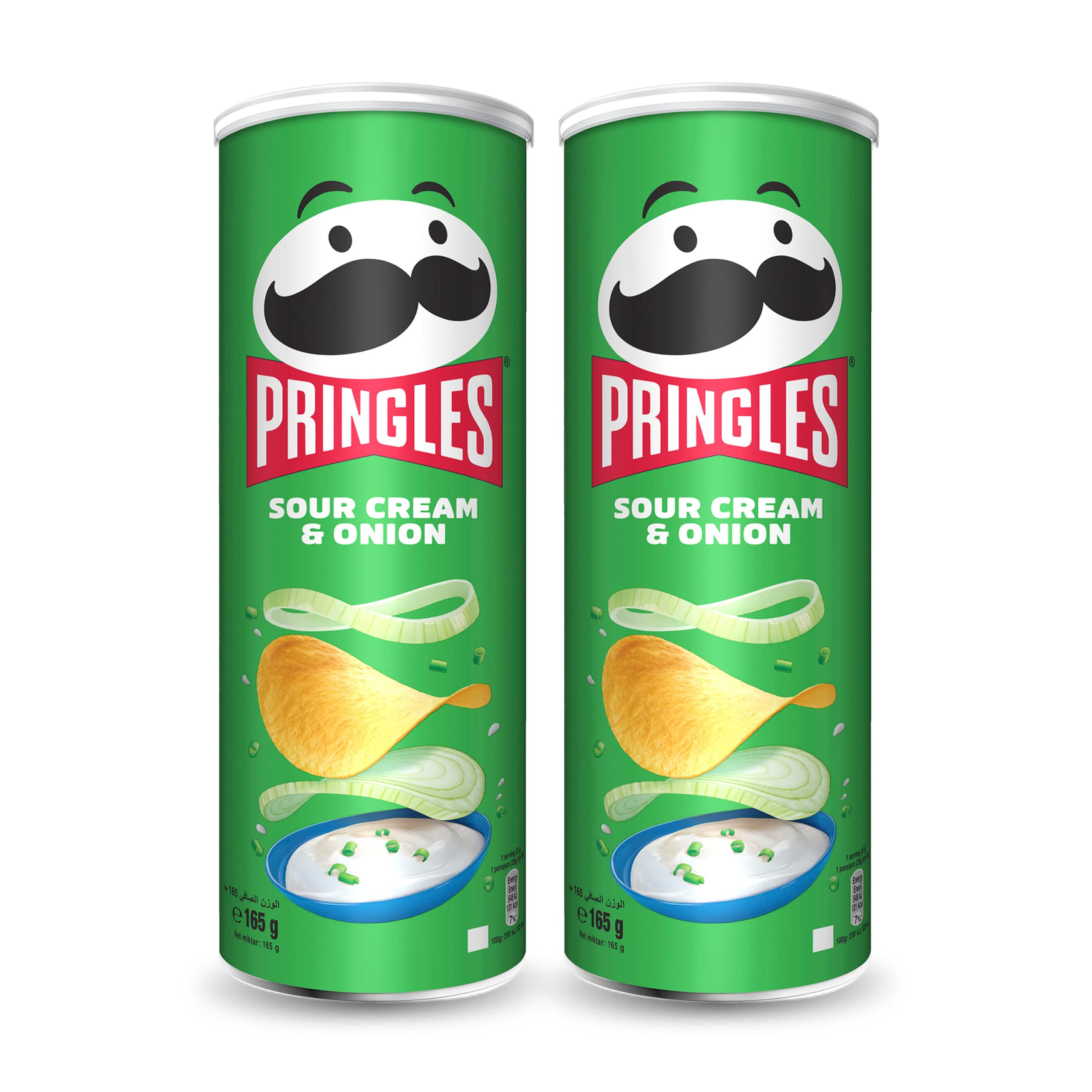 Pringles Sour cream & onion Flavored Chips Gaming Bundle 165 grams Pack of 2 Cans