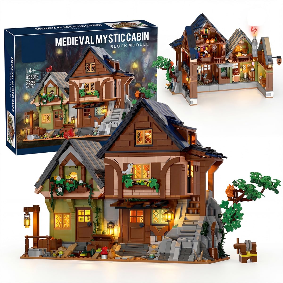 Mittelalter Geheimnis Klemmbausteine Häuser Set - 2225 Teile Wald Magie Architektur | Stadthaus Modular Building für Erwachsene