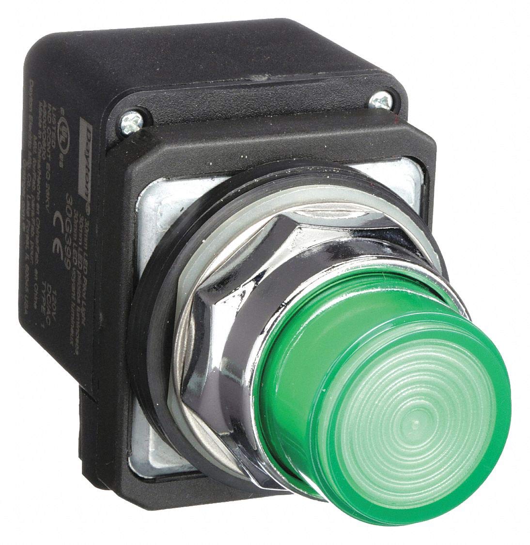 Dayton Pilot Light Complete, 30mm, 120VAC Voltage, Lamp Type: LED, Terminal Connection: Pressure Plate