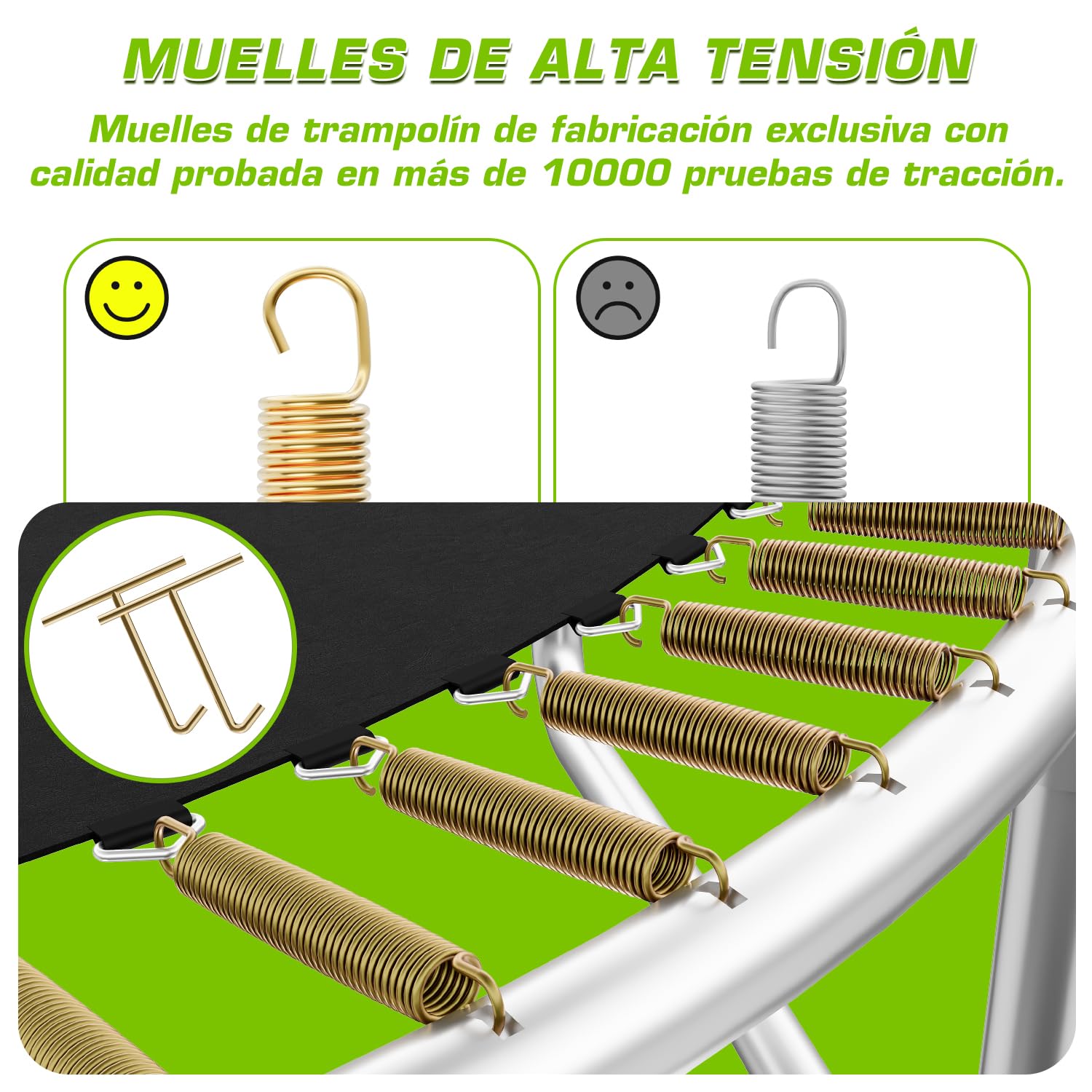 TRIUMPHKEY Cama Elástica Exterior para Niños Ø 183/228/305/366/427 cm, Trampolín de Jardín, Juego Completo con Red de Seguridad, Escalera, Cubierta de Borde, Capacidad de Carga 50-150 kg