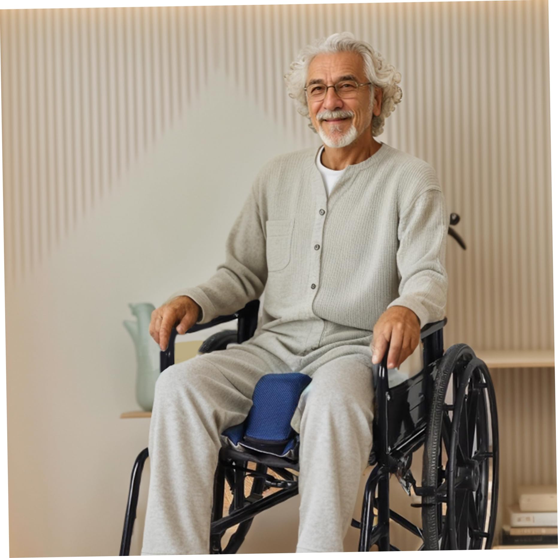 Jorzer Cojines para Silla de Ruedas, 18, 5 x 16, 9 Pulgadas, cojín de Asiento de cuña con pomo, cojín de Asiento de cuña Antideslizante Transpirable con Correas de Seguridad, Cojines.