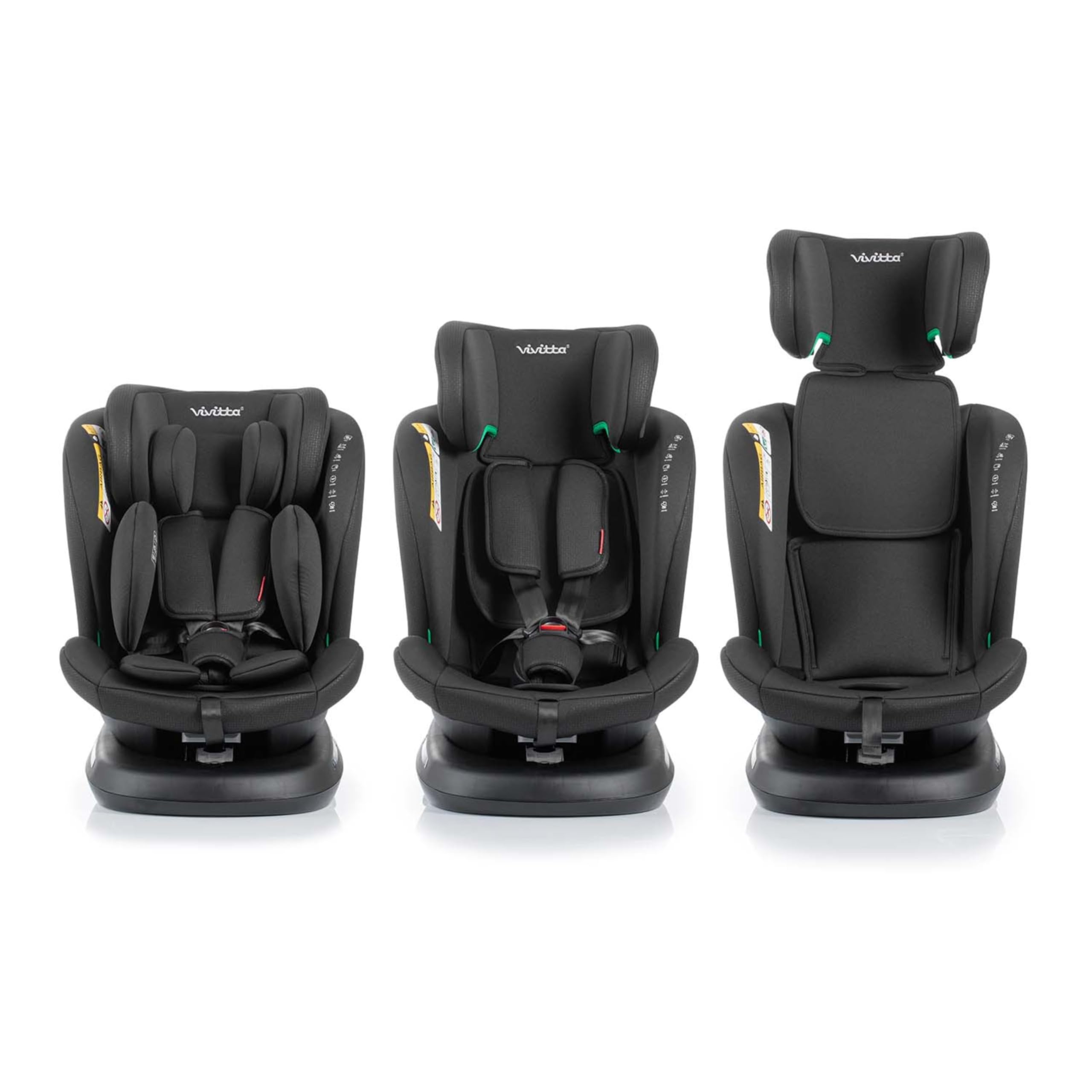 Silla de Coche Sigma i-Fix i-Size 40-150 cm, Rotación 360°, A Contramarcha hasta 105 cm, ISOFIX + Top Tether, Protección Lateral, Reclinable – BLACK CROSS