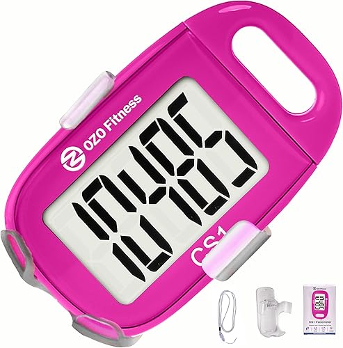 Miniatura 9 de OZO Fitness CS1 - Podómetro fácil para caminar, contador de escalones con pantalla grande, clip y cordón