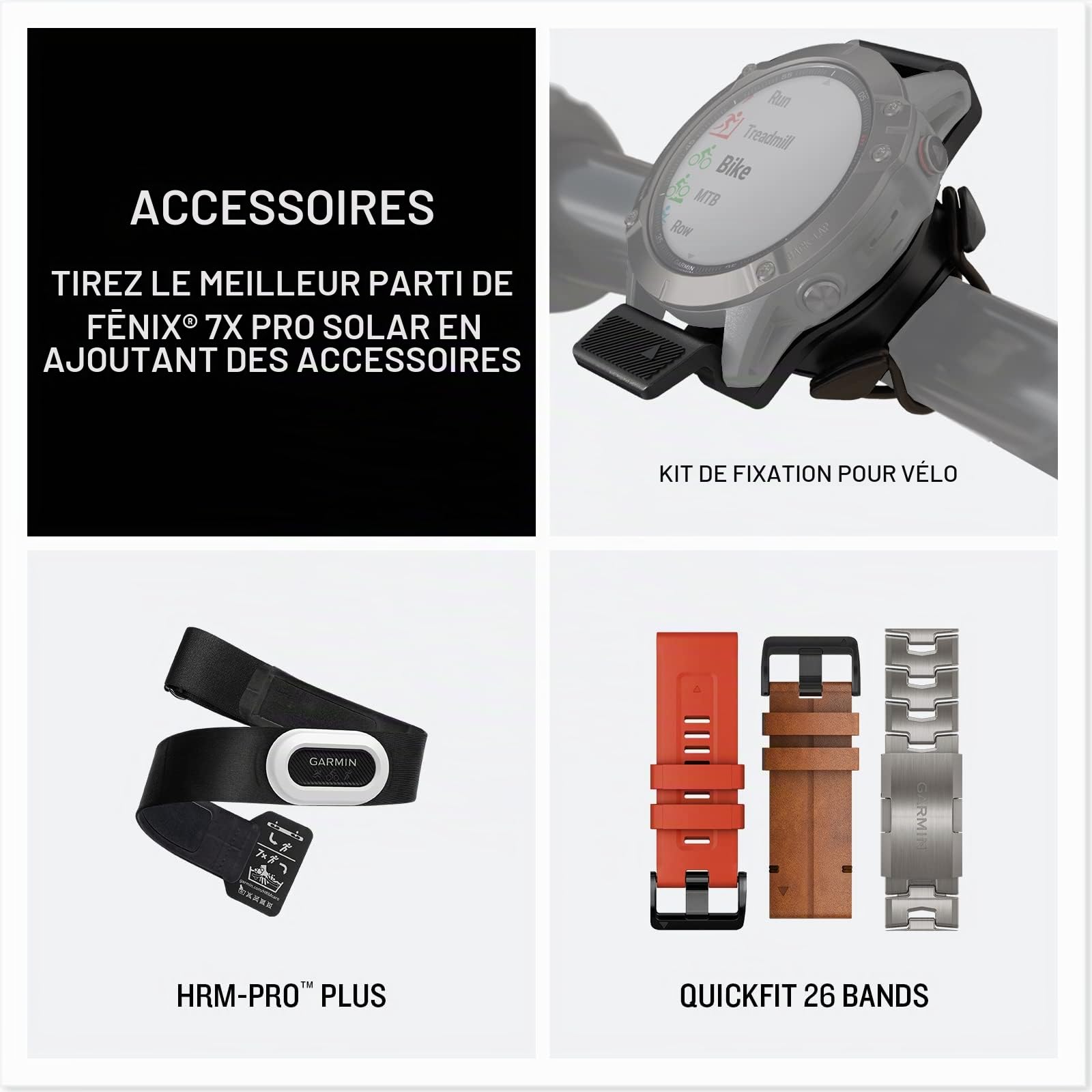 Garmin fēnix 7X Pro, Solar - Montre GPS Multisports connectée – Gray avec Bracelet Noir – Boîtier 51 mm (Reconditionné)