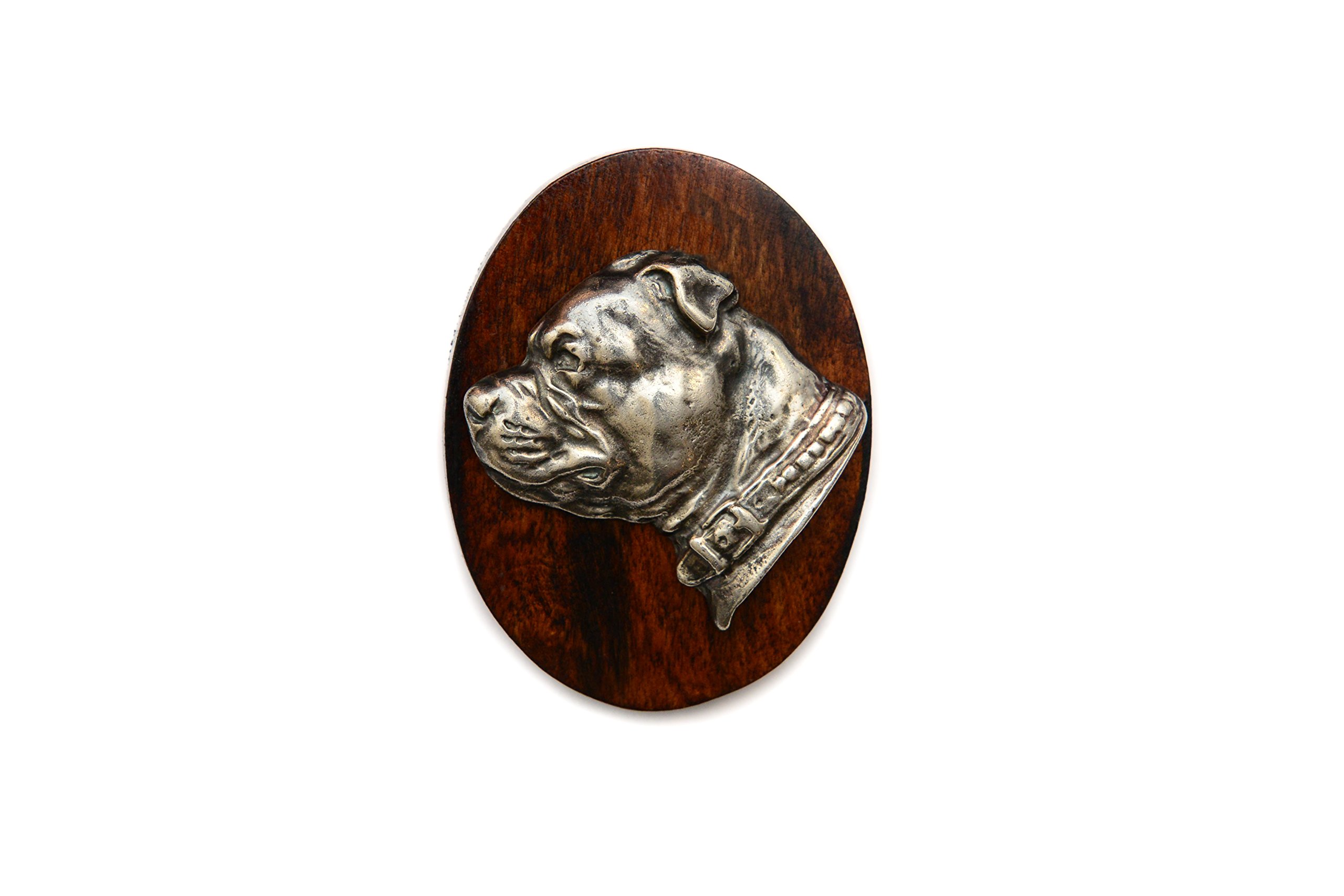 Art-Dog Dog Show Ring Clip Number Holder - Brooch with Clip Dog Show Exhibit Number Holder - Handmade Dog Show Accessory – Dog Tag Clip 7x5cm – Staffordshire Bull Terrier I