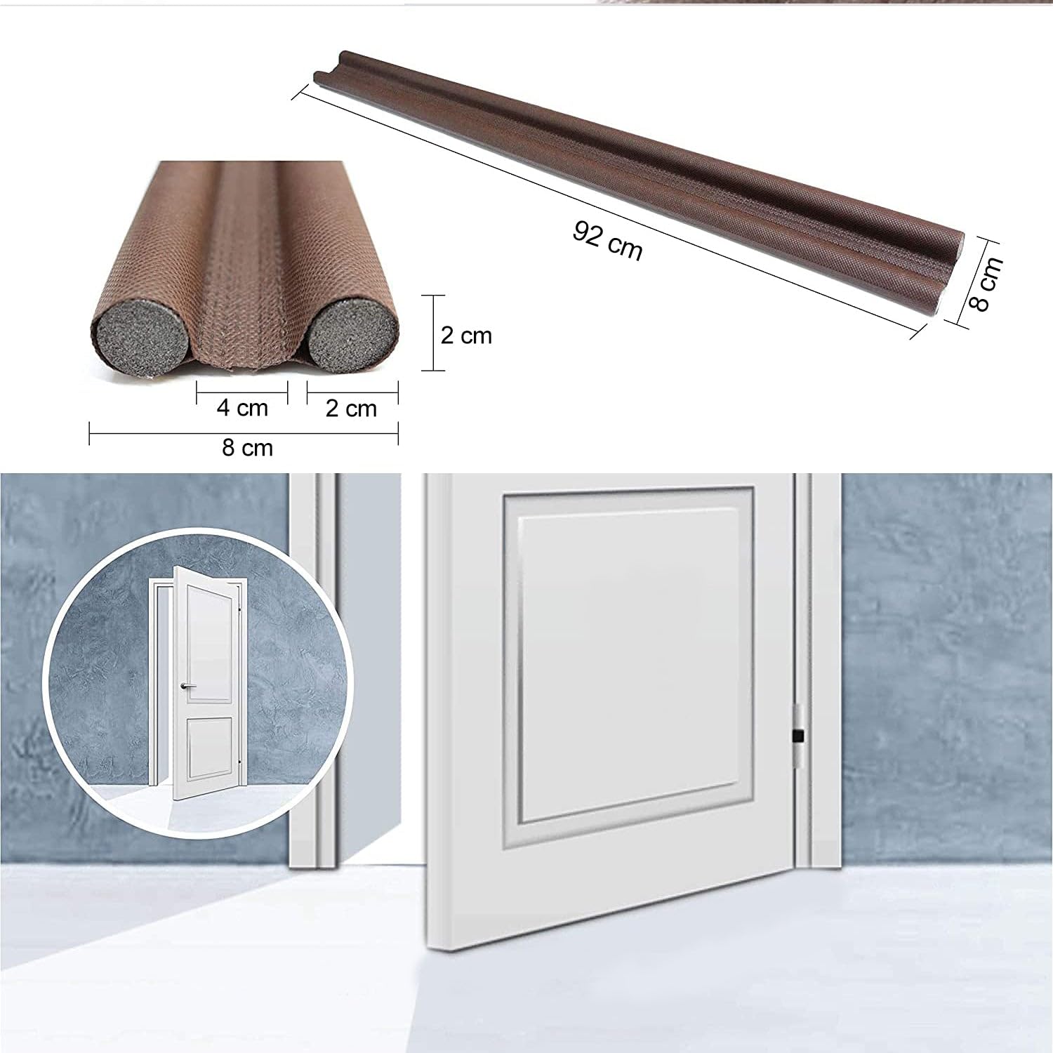 Wowli Twin Door Draft Stopper/Guard Protector for Doors and Windows 2