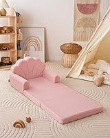 Vista 9 de Blissful Diary Sofá para niños, sofá plegable suave 2 en 1, silla para niños pequeños, sofá convertible a tumbona, muebles para niños para sala