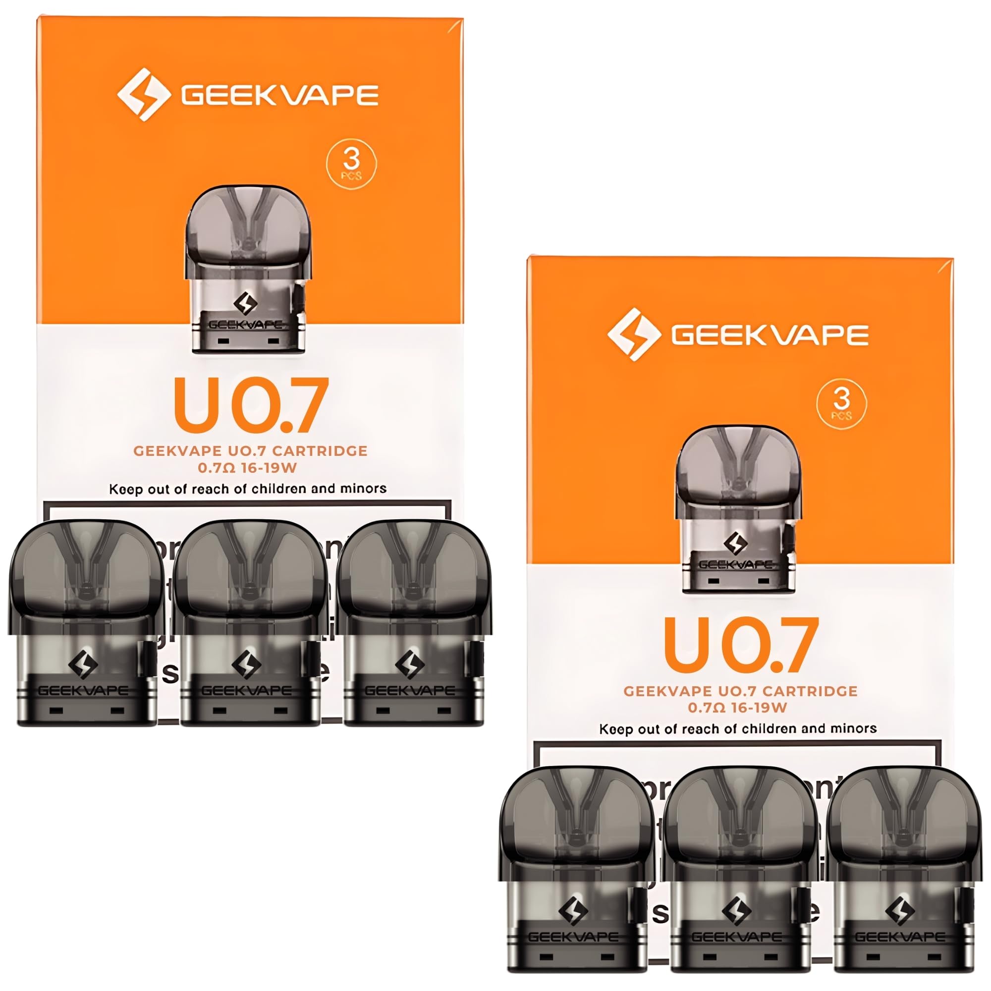 Geekvape U Replacement Pod - 6 Pack - No Nicotine (0.7ohm