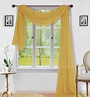 Vista 19 de Sapphire Home Cortinas de cenefa para ventana, cenefas transparentes extralargas para ventanas, cortinas de gasa para sala de estar, cocina