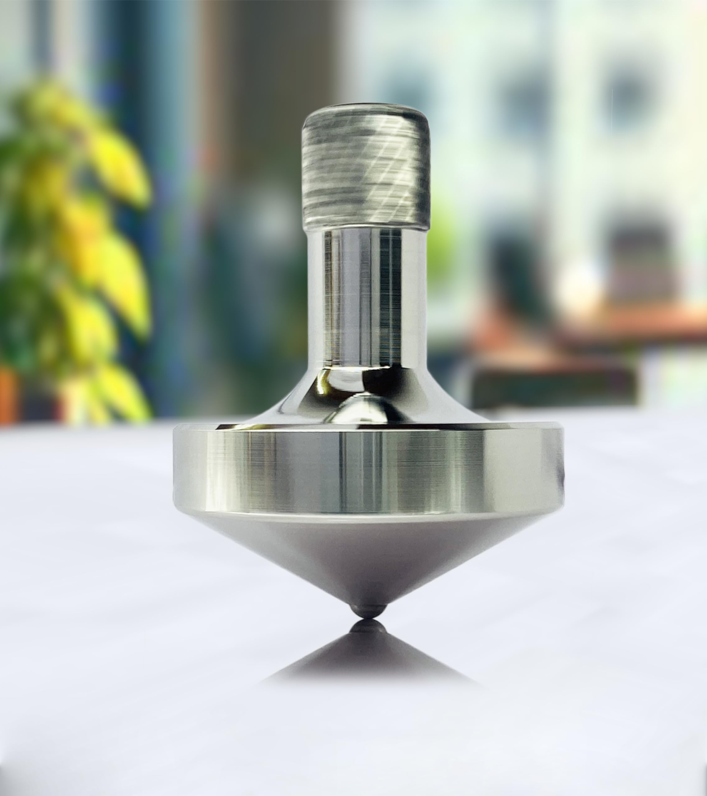 Star Quick Links Premium Polished Spinning Top with 3 mm Stainless Steel Ball Tip High Performance Metal Top Spinner (Sharp Tip Spinning Top, Stainless Steel)