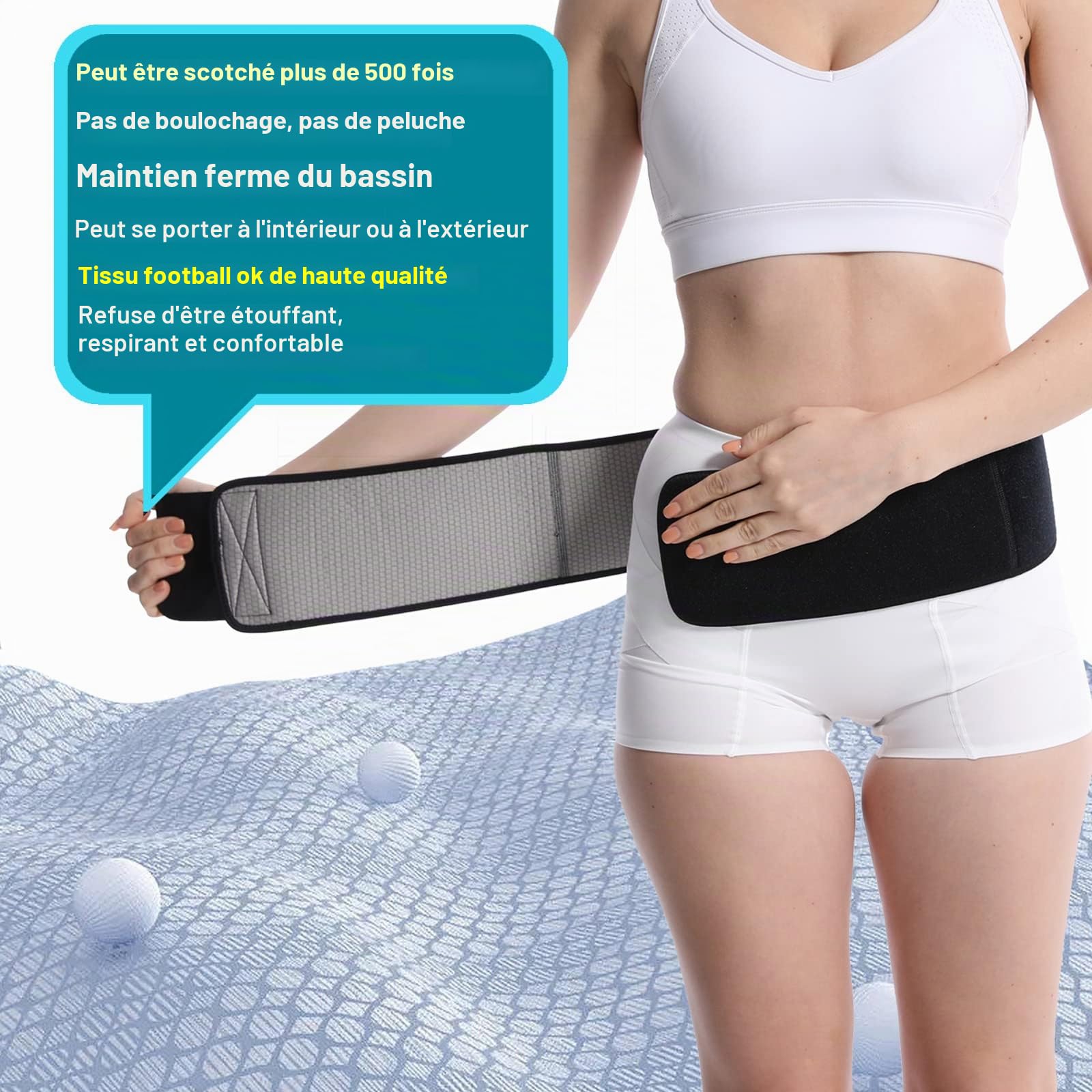 Ceinture de soutien pelvien pour femme pour traiter la vessie tombée, le prolapsus utérin, les varices vulvaires, la dysfonction post-partum et la symphyse pubis