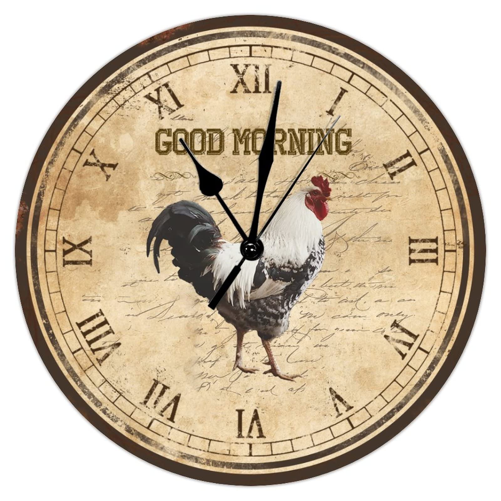Horloge murale coq silencieuse pour stopper le tic-tac dans la chambre