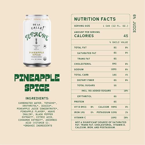 Miniatura 18 de De La Calle Tepache - Lima de pomelo - Soda mexicana moderna - Bebida espumosa de piña fermentada artesanal - Orgánica certificada, rica