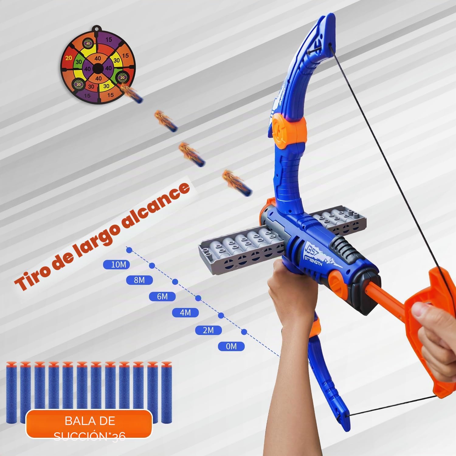 Juego de flechas y arco para niños compatible con bolas Nerf Gun, bola de espuma con clip de 12 dardos, juguete de tiro con arco, juego de 36 flechas de espuma para niños y niñas, regalos para niños