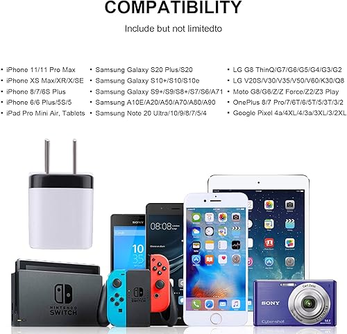 Miniatura 6 de Enchufe de cargador USB, bloque de carga rápida, 1 A USB Cube 10 unidades de adaptador de salida de pared compatible con iPhone 16 Pro Max/15