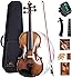 ALLSET 1/2 Full Size Acoustic Violin Kit for Beginners | Polywood Handmade Violin with Hard Case, Bow, Rosin, Shoulder Rest, Tuner & Extra Strings | Violin for adults | Glossy Brown