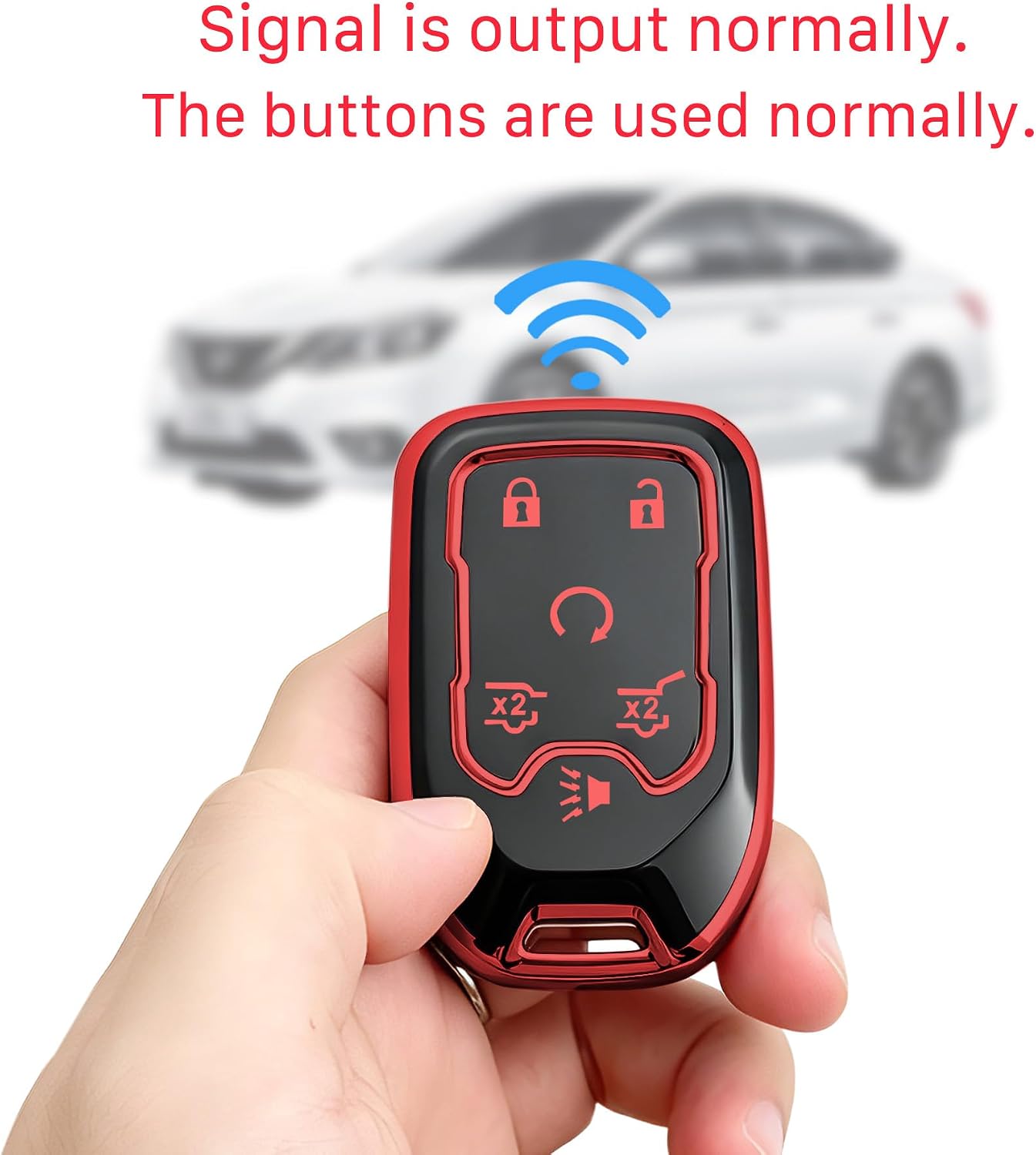 Kirsnda Key Fob Cover Case Compatible with GMC,with Metal buckle Keychain image 4