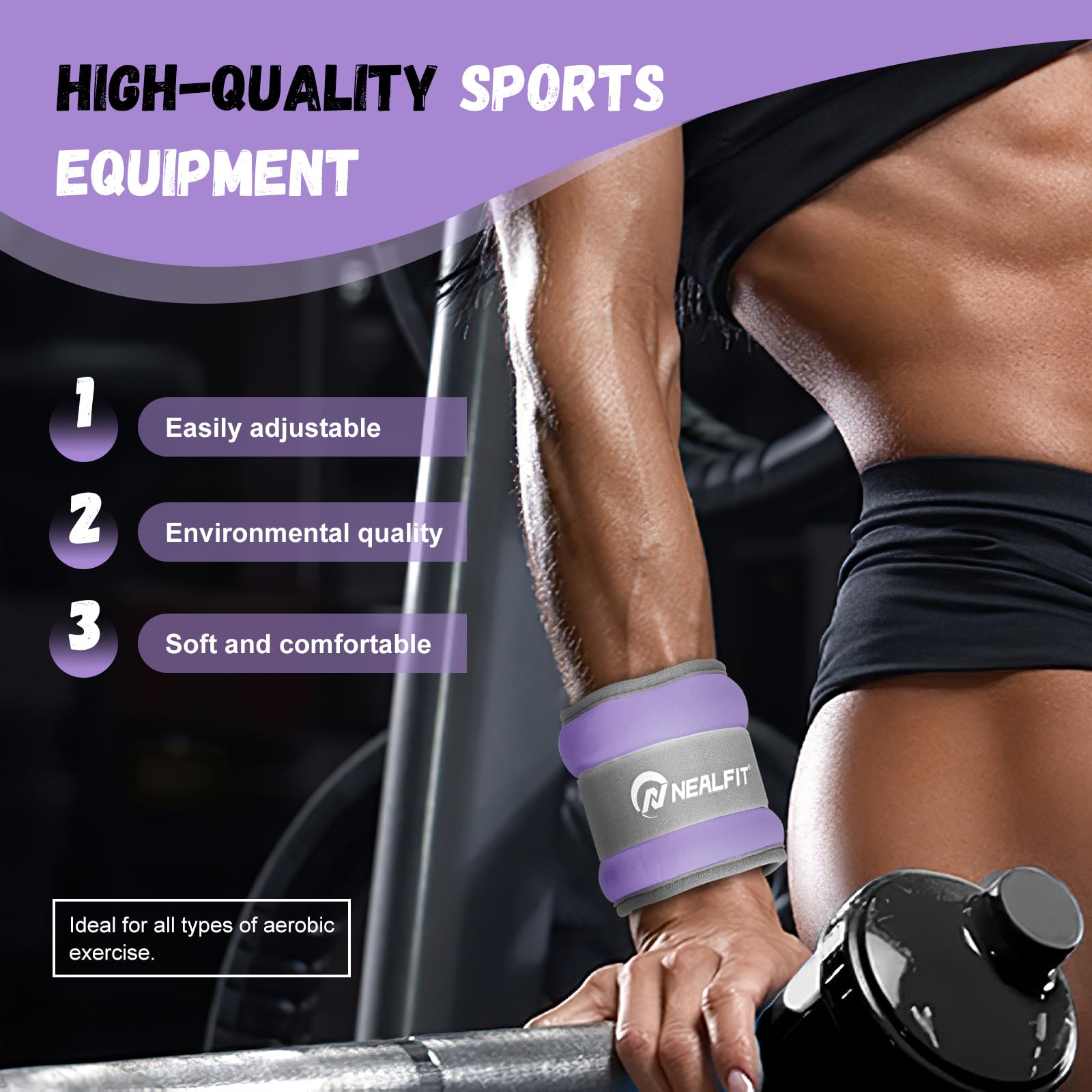 NEALFIT Obciążniki na kostki dla mężczyzn, kobiet, dzieci, obciążniki na nadgarstek z regulowanym paskiem do biegania, gimnastyki, aerobiku, siłowni, fitnessu