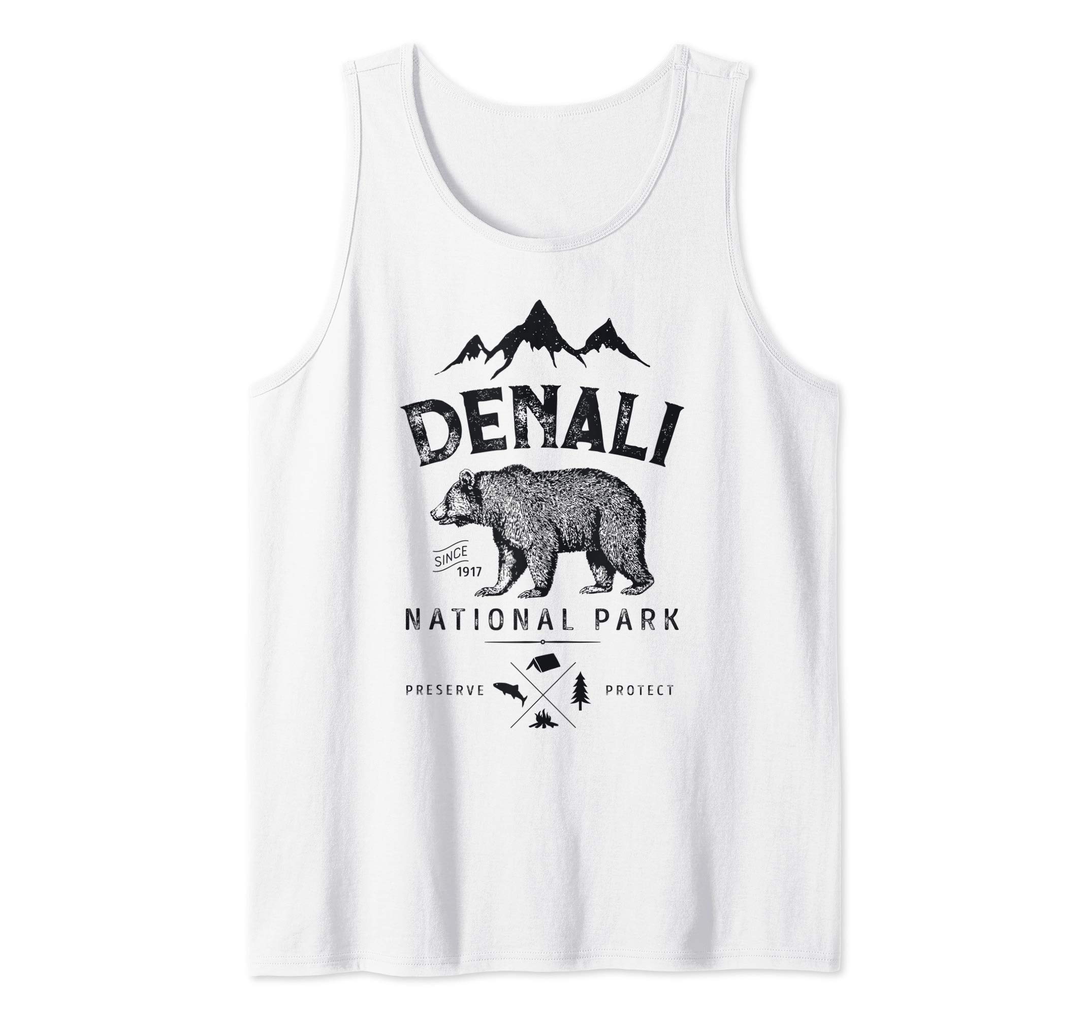 Denali National Park and Preserve US Alaska Vintage Bear Tank Top
