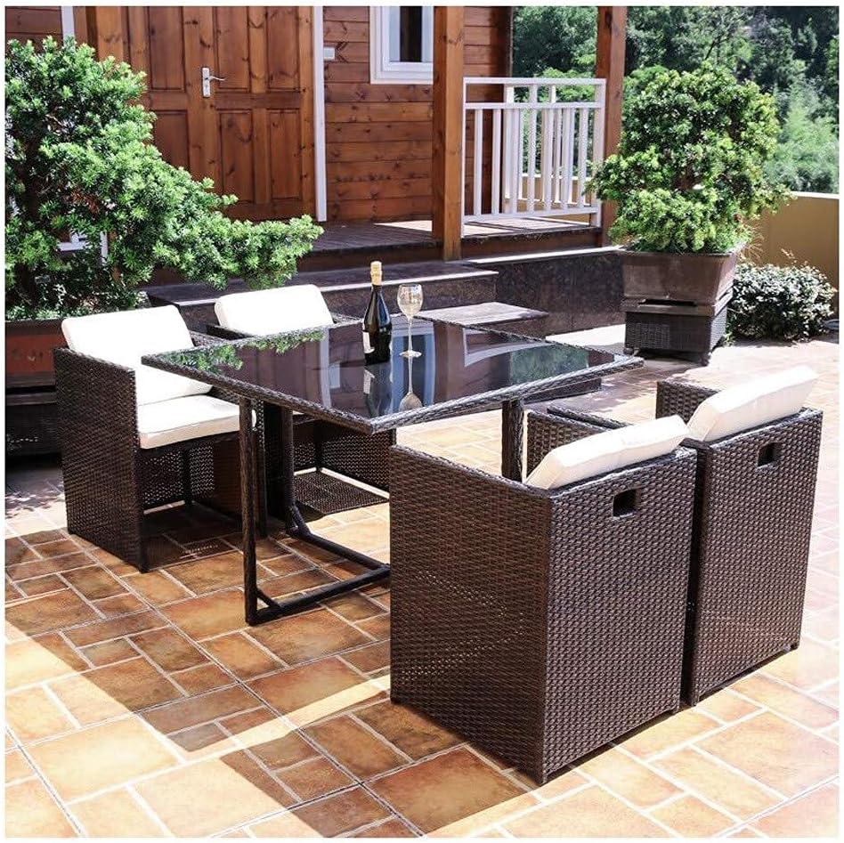 Amazon.co.jp 中庭の会話テーブルセットパティオ家具ガーデンテーブルと椅子セットガラストップコーヒーテーブルパティオセットコーヒー