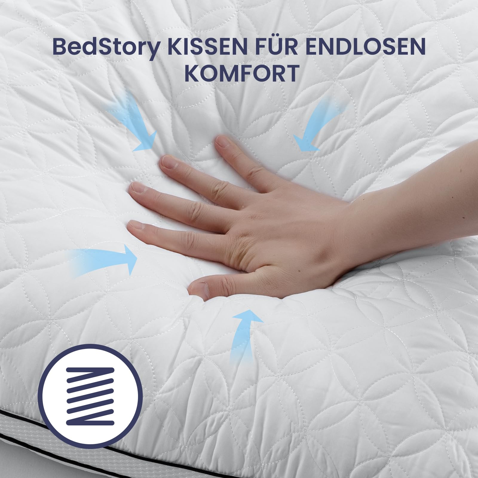 BedStory Kopfkissen 80x80cm 2er Set Kissen, Schlafkissen aus 2X1500g Mikrofasern, Atmungsaktive und waschbare Bettkissen,Ideal für Tiefen Erholsamen Schlaf,Öko-Tex Zertifiziert