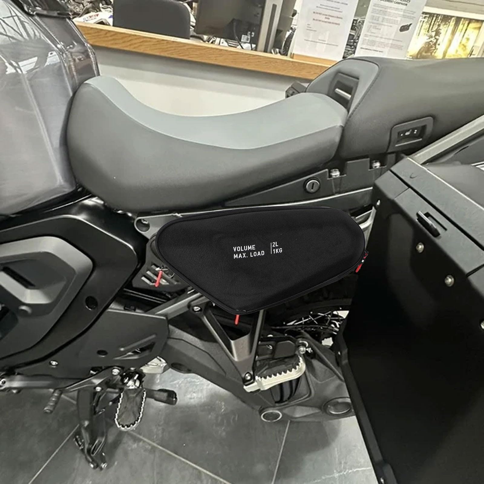 2 Stück Rahmen Seitentasche aus Nylon für BMW R 1300 für GS Adventure 2024-2025, Schwarz, Wasserdicht mit Reißverschluss, Zusätzlicher Stauraum für Motorrad Gepäck