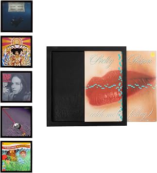 Ilyapa Removable Vinyl Record Display Frame - 6 Pack, Black Wood
