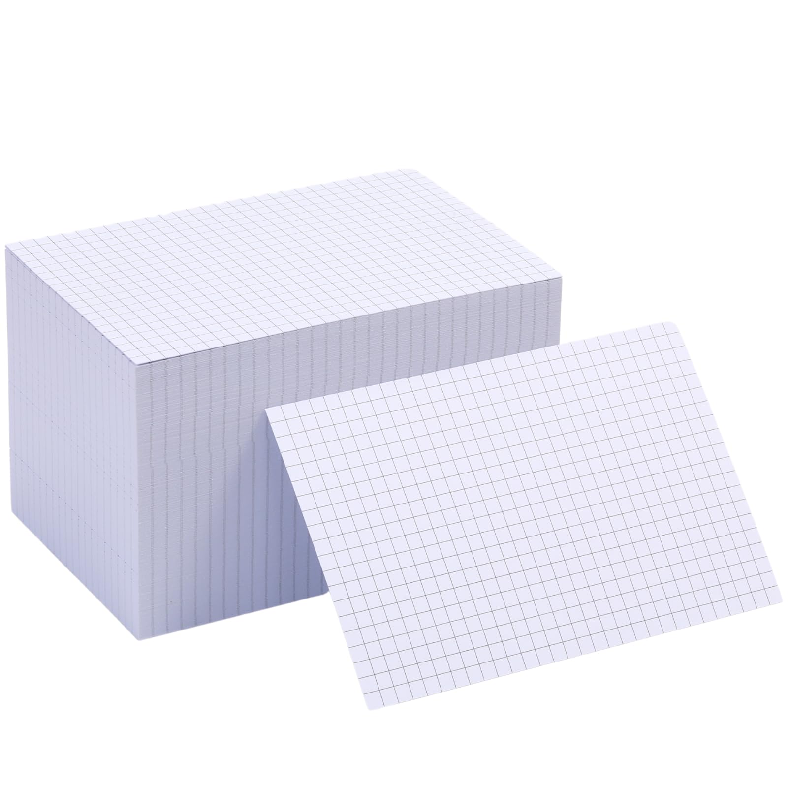 Extra Heavyweight Grid Index Cards 4x6 Inch 92lb Weight Double Sided Graph Ruled Notecards Thick Flash Cards for Note-Taking, Studying, and Organization, Ideal for School, Home and Office - 300 Count