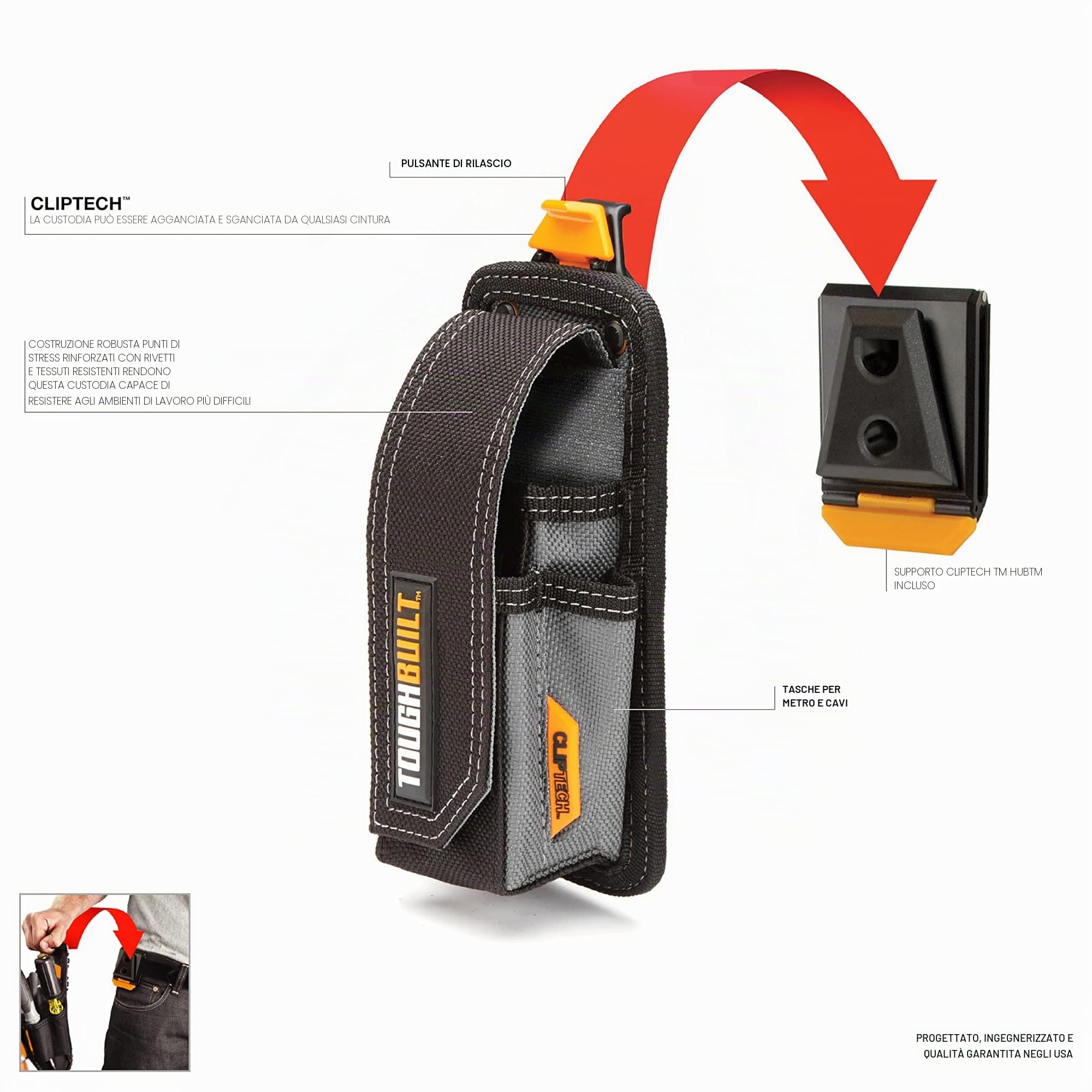 BOLSO PORTAHERRAMIENTAS POLÍMETRO/VOLTÍMETRO TB-CT-34-B TOUGH BUILT