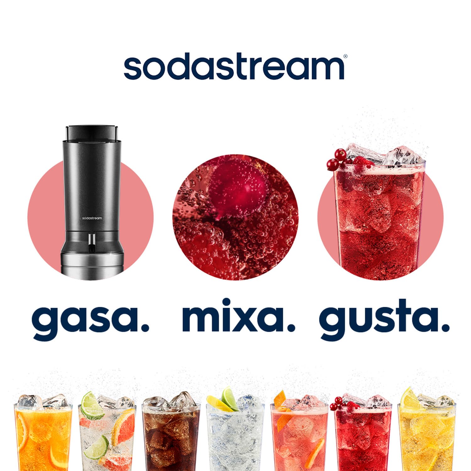 SodaStream – Gasatore d’acqua Crystal, sistema CO₂ Quick Connect, include cilindro di gas da 60 L, 2 bottiglie in vetro da 0,7 L, ecologico e riduce i rifiuti di plastica, colore nero.
