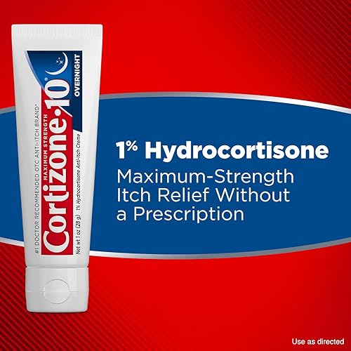 Miniatura 5 de Cortizone 10 Crema antipicazón de máxima fuerza durante la noche, crema de hidrocortisona al 1%, aroma a lavanda, 1 onza