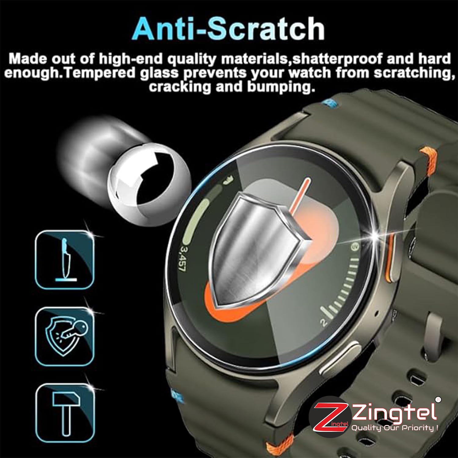 3 Pack Screen Protector Compatible With Casio Youth Series F91W Analogue Watch 9H Hardness Fiber Tempered Glass Screen Guard — Amazon image 6