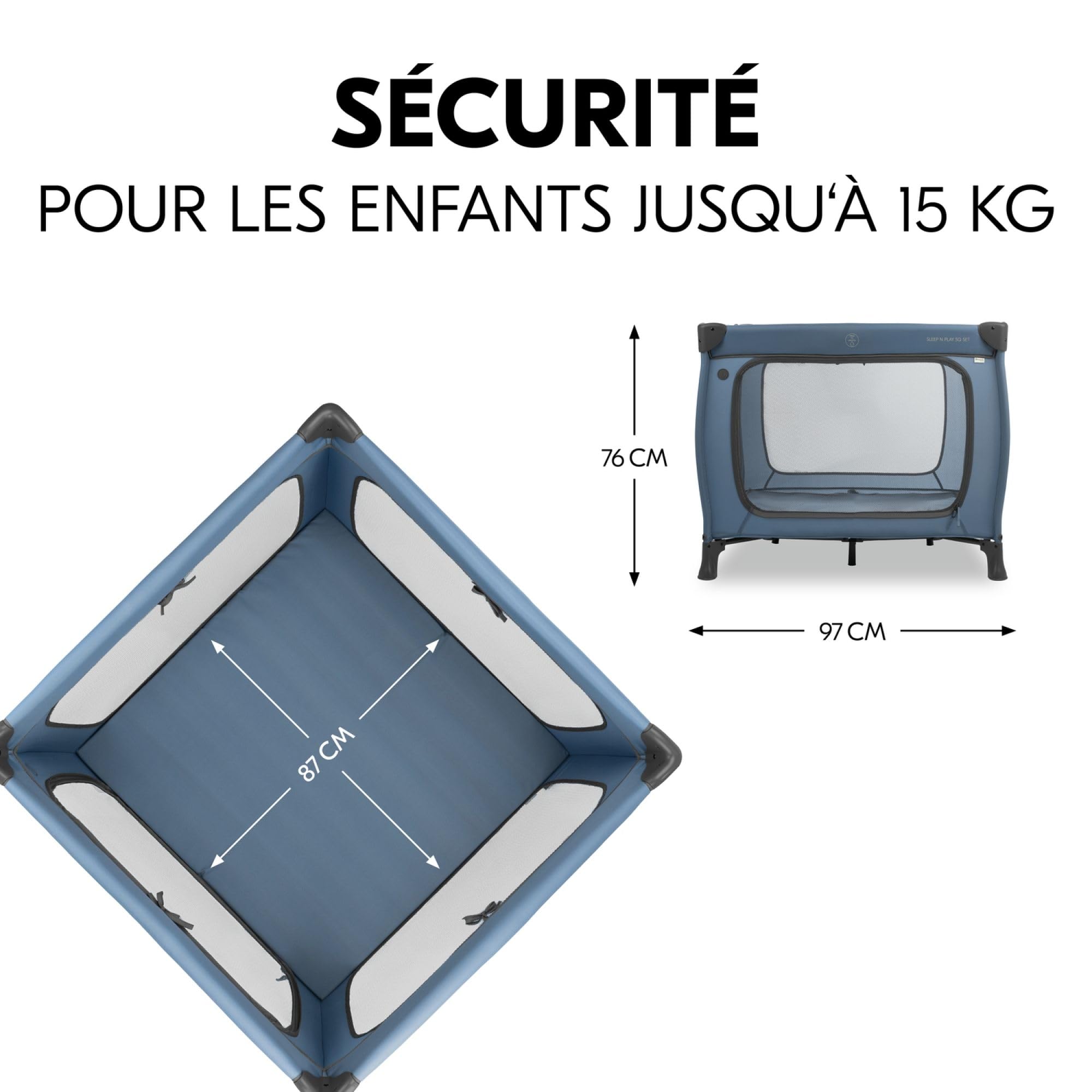 hauck Sleep N Play SQ łóżko podróżne i kojec dla dzieci, zestaw z materacem o grubości 5 cm, mały, składany, w zestawie torba do przenoszenia, dla niemowląt i dzieci od urodzenia do 15 kg