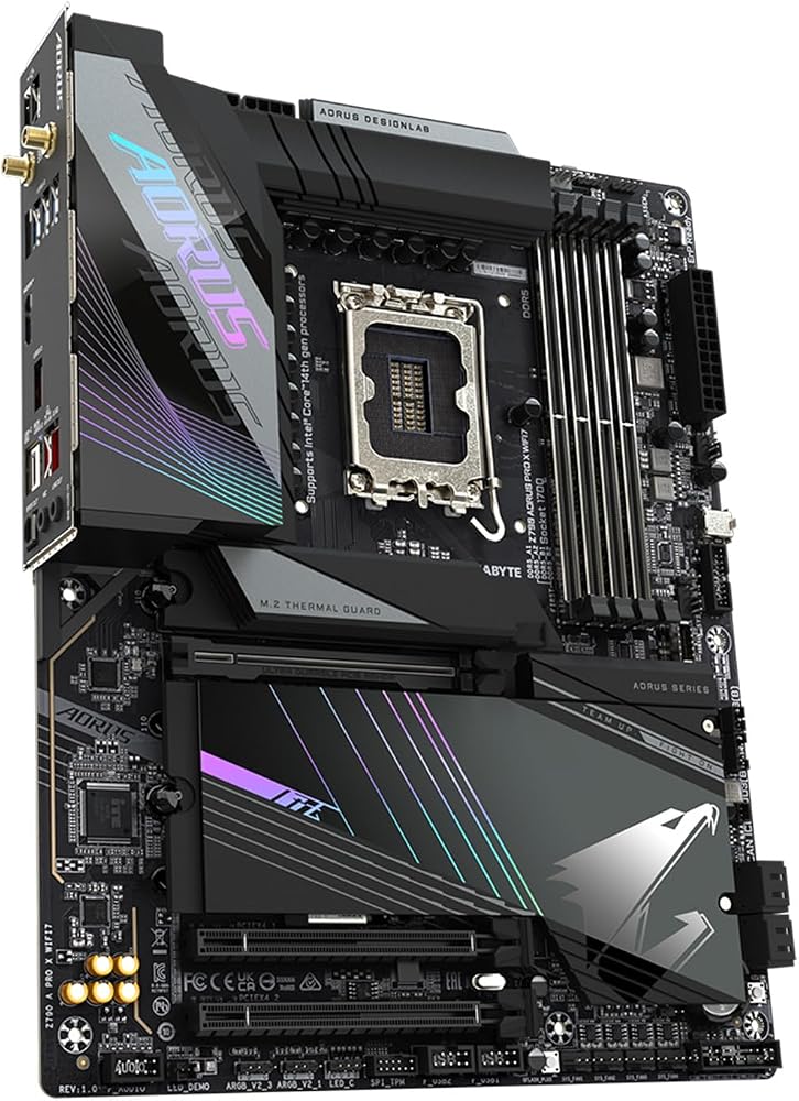 GIGABYTE Z790 AORUS PRO X WIFI7 LGA 1700 ATX Motherboard, Support Intel Core 14th/13th/12th Gen, DDR5, 18+1+2 Power Phase, 5X M.2, PCIe 5.0, USB-C 3.2, WIFI7, 5GbE, Q-Flash, EZ-Latch, RGB Fusion
