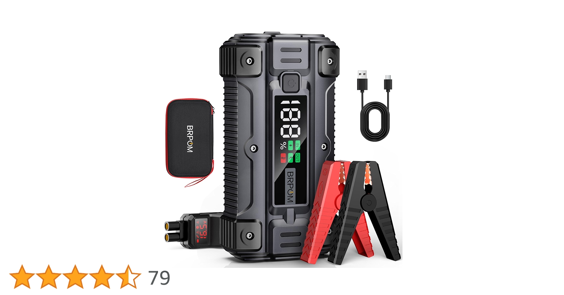 新品　BRPOM ジャンプスターター 5000A PSE (BM502) Amazon | BRPOM ジャンプスターター 5000A(すべてのガソリン車・8L