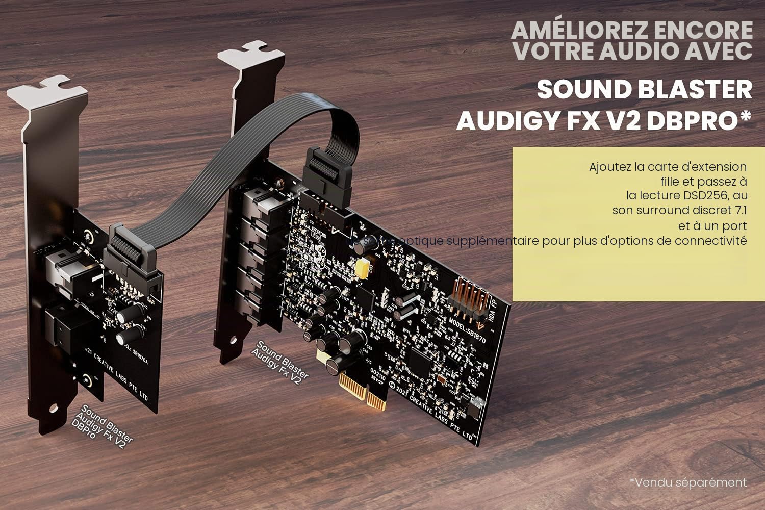 CREATIVE Sound Blaster Audigy FX V2 Carte Son Interne PCI à Haute résolution avec 5.1 Virtual Surround Discret, Scout Mode, SmartComms Kit pour PC