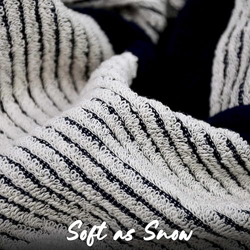 Miniatura 3 de Cleanbear Paquete de 12 paños de baño para tu cara y cuerpo, toallas de baño para ducha, juego de toallas grandes de 13 x 13 pulgadas, azul marino