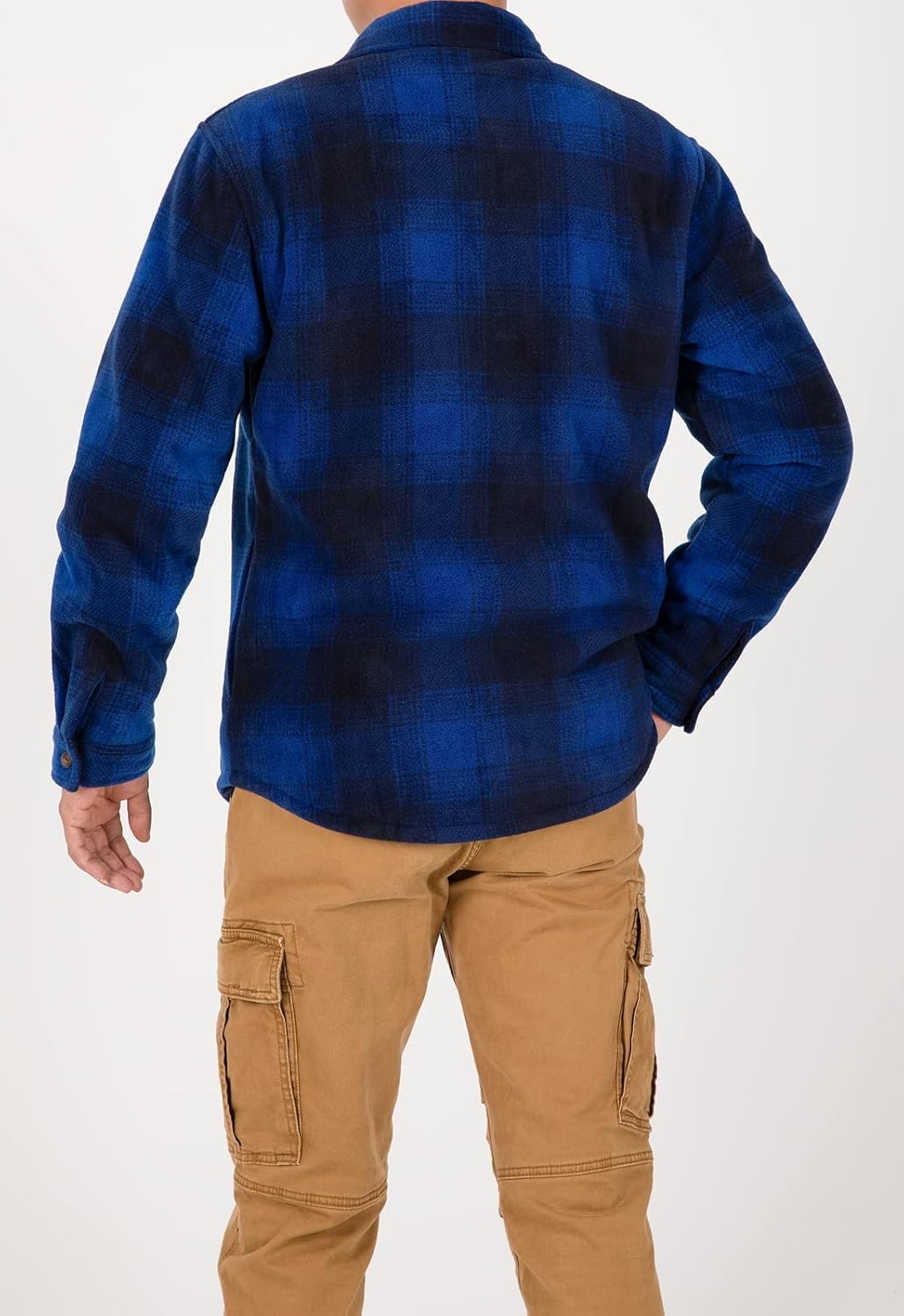 ThCreasa Mens Sherpa Fleece Lined Flannel Shirt Jacket Warm Button Down Plaid Shirt-Jac - Image 3