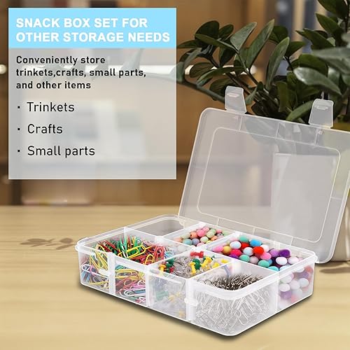 Miniatura 5 de Contenedores de aperitivos para niños, contenedor reutilizable de viaje para niños pequeños, fácil de limpiar, apto para lavavajillas, sin BPA,