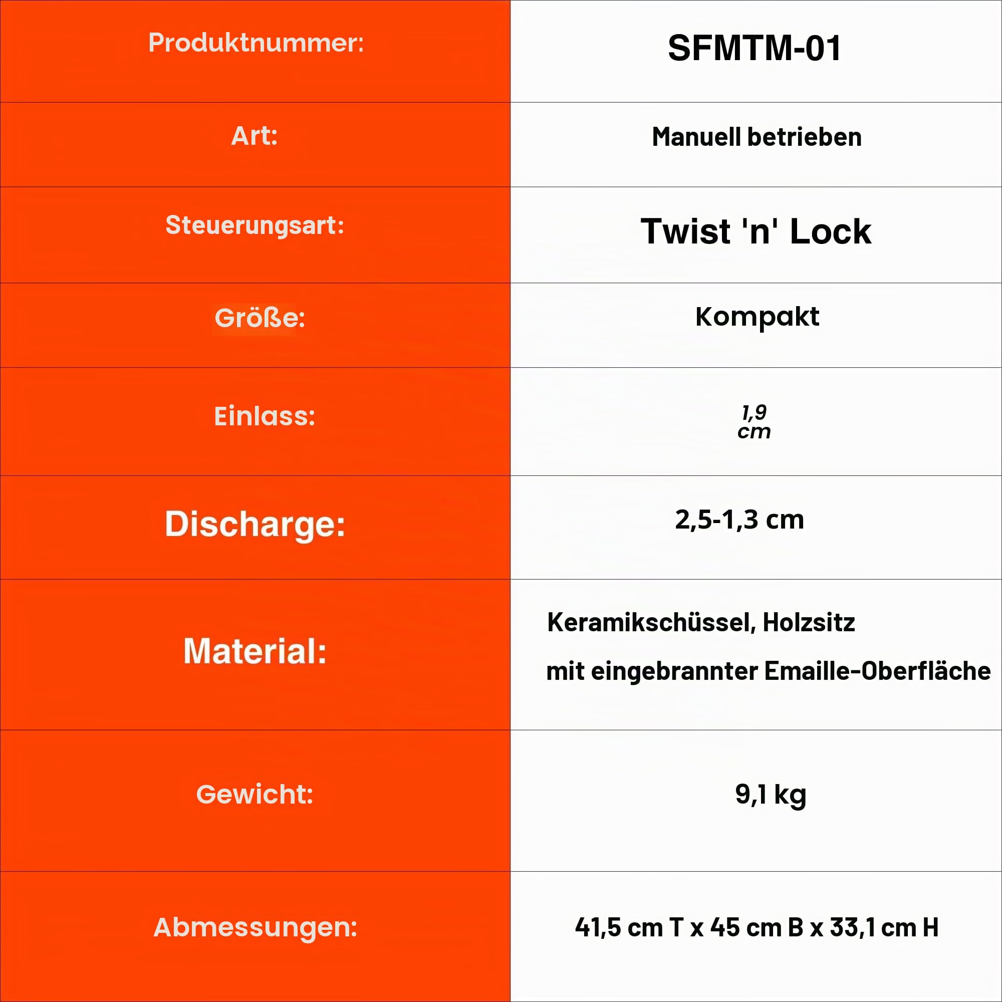 SEAFLO Manuell betriebener Marine Toilettenboot Kopf