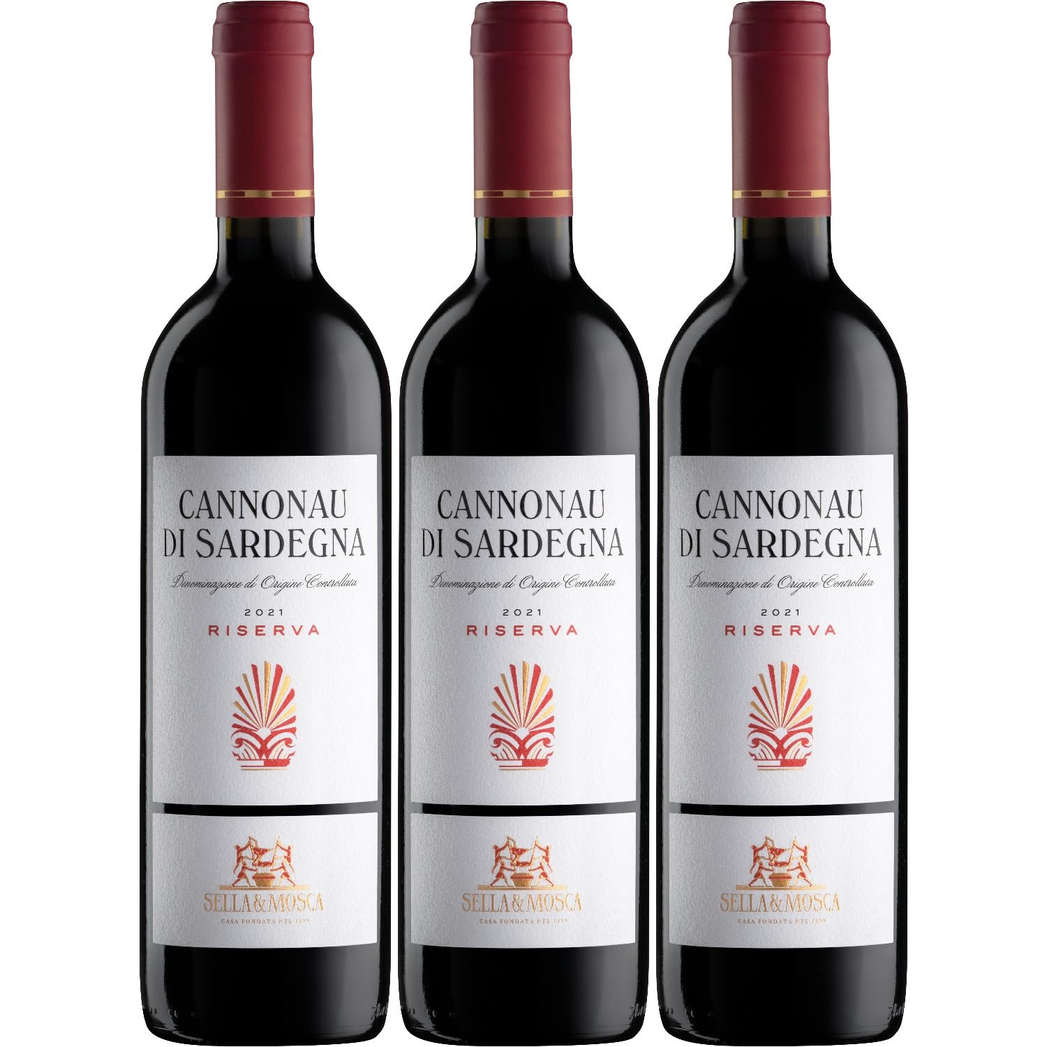 Sella & Mosca Cannonau di Sardegna DOC Riserva Rotwein Wein Trocken Sardinien Italien inkl. FeinWert E-Book (3 x 0,75l)