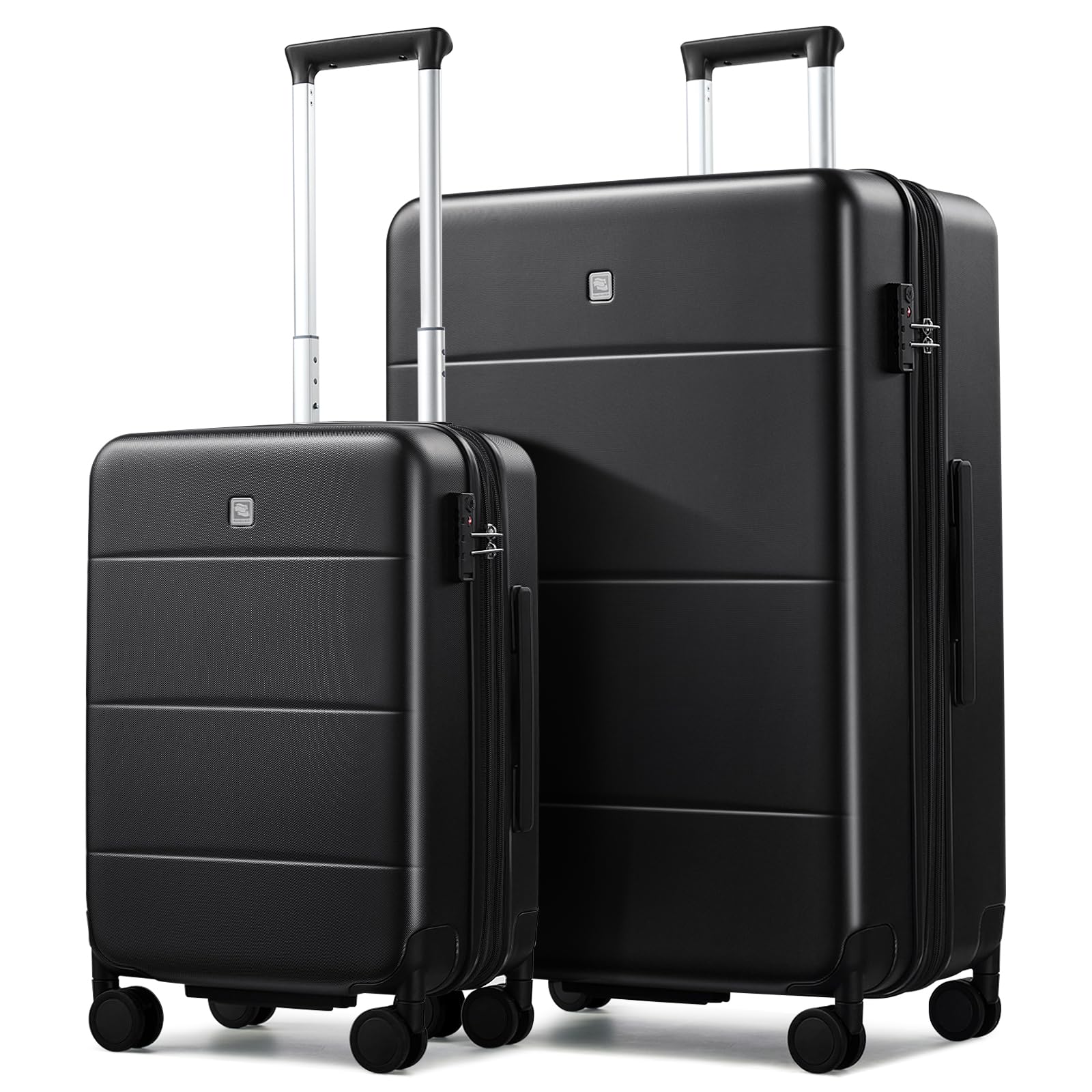 Hanke Expandable Luggage Set in Jet Black