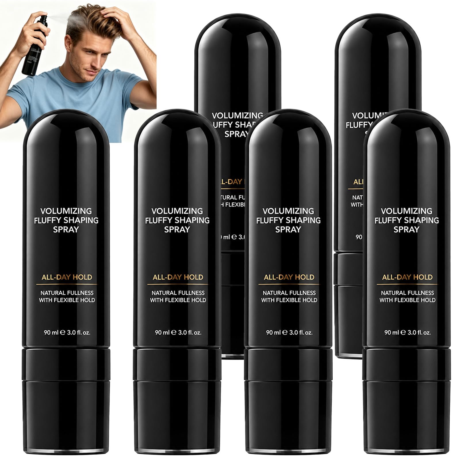 olumen- und Fixierspray für schwungvolles Haar, Spray für luftiges Haarvolumen, leichter Ansatz-Booster für feines, dünnes Haar, Haarspray mit langanhaltendem, flexiblem Halt (6pcs)