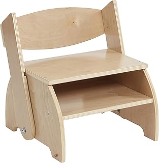 ECR4Kids Flip-Flop Step Stool and Chair, Kids Furniture, Natural