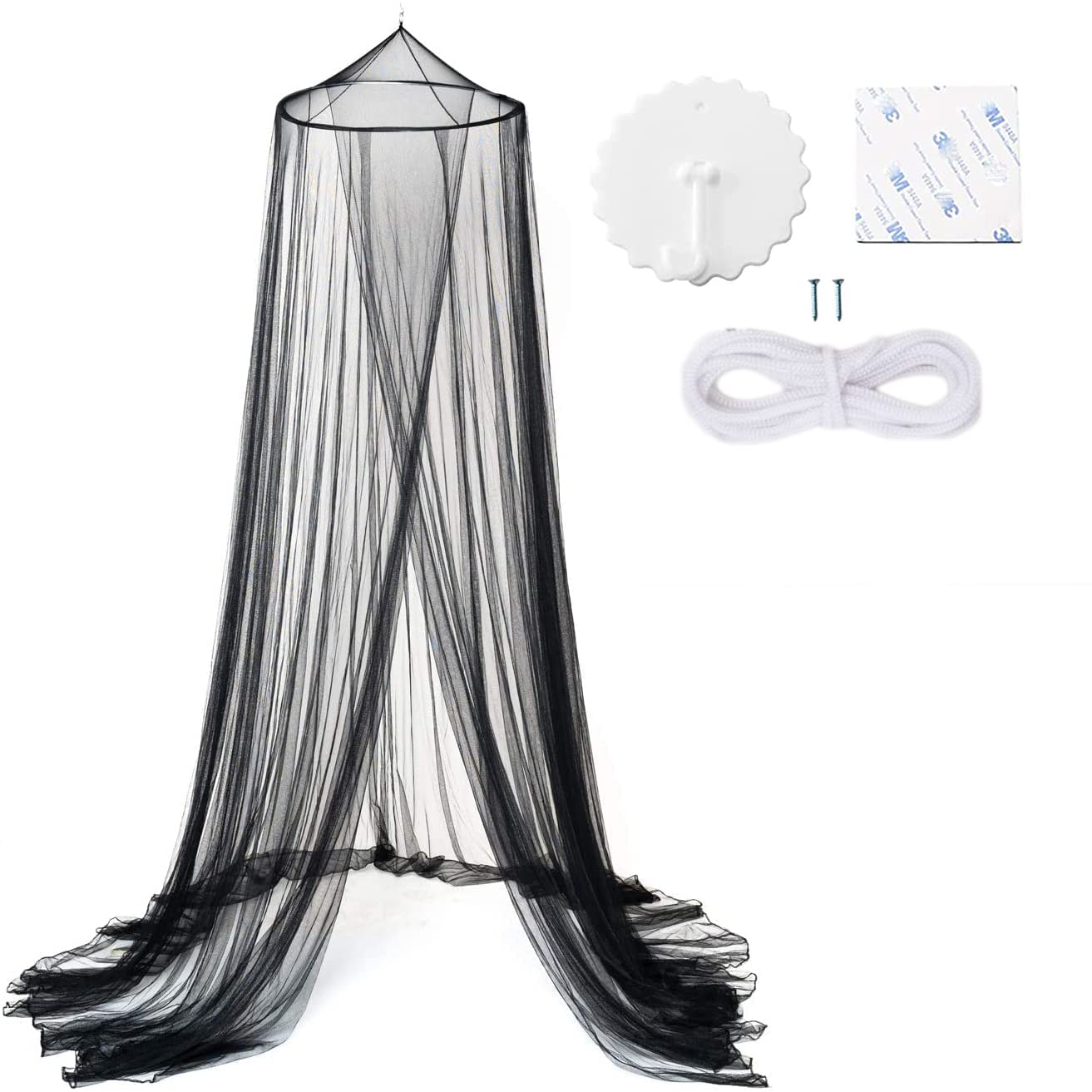 Eimilaly Bed Canopy Mosquito Net, Bed Canopy for Girls Room Decor, Insect Protection Hanging Canopy for Adults Babies - Image 3